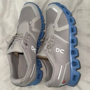 On Running Cloud 5 Women’s Athletic Shoes in Gray and Blue